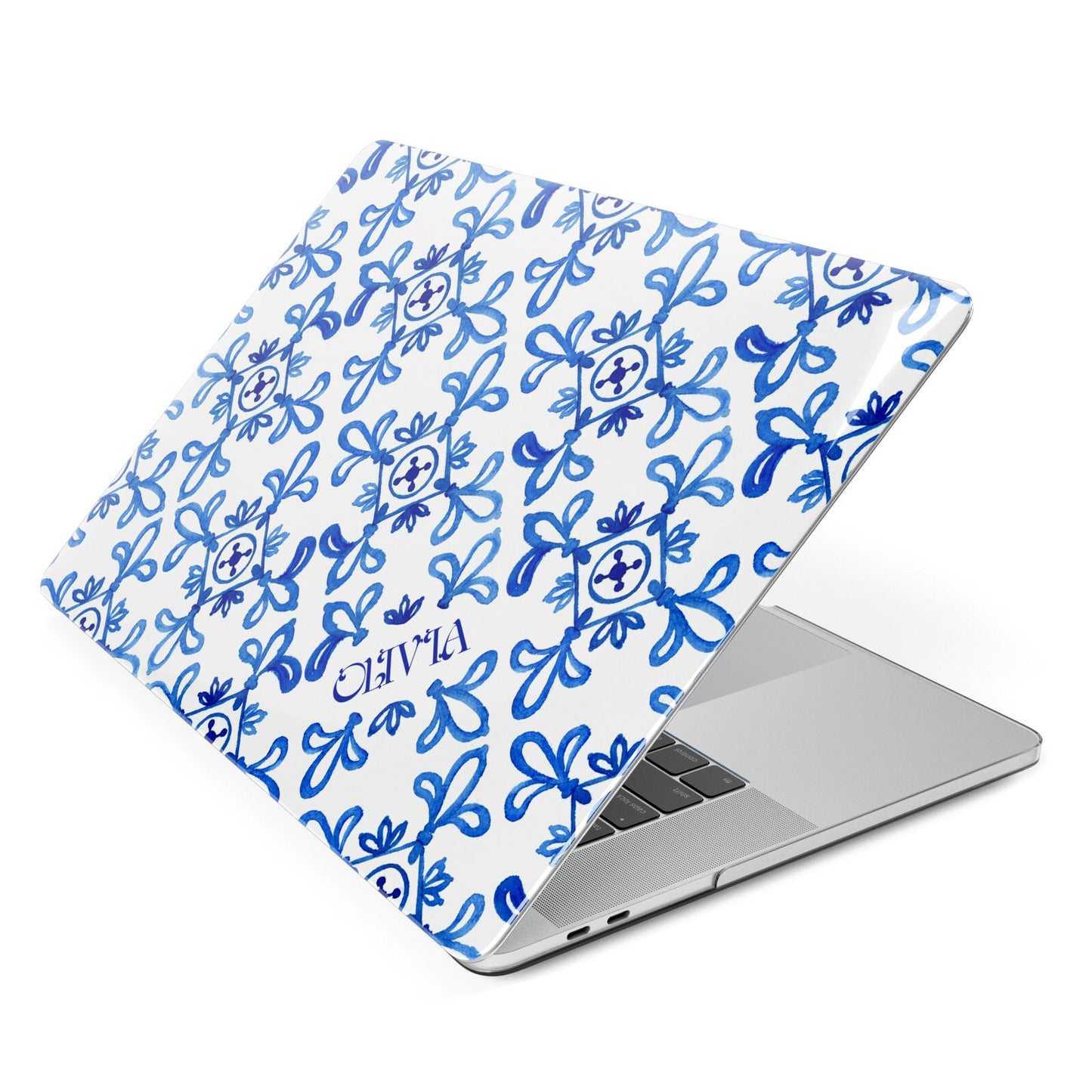 Personalised Capri Tiles Apple MacBook Case Side View