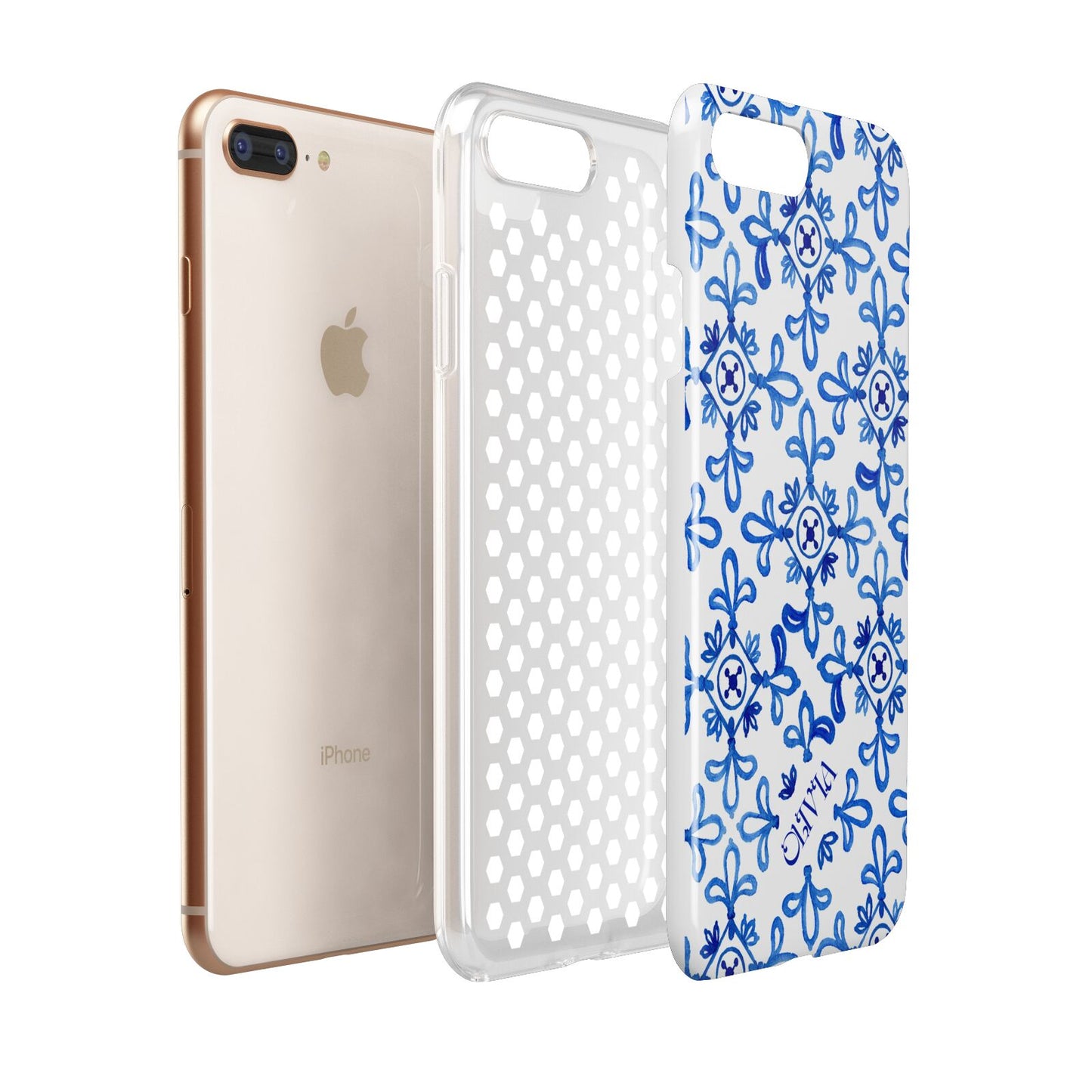 Personalised Capri Tiles Apple iPhone 7 8 Plus 3D Tough Case Expanded View