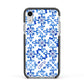 Personalised Capri Tiles Apple iPhone XR Impact Case Black Edge on Silver Phone