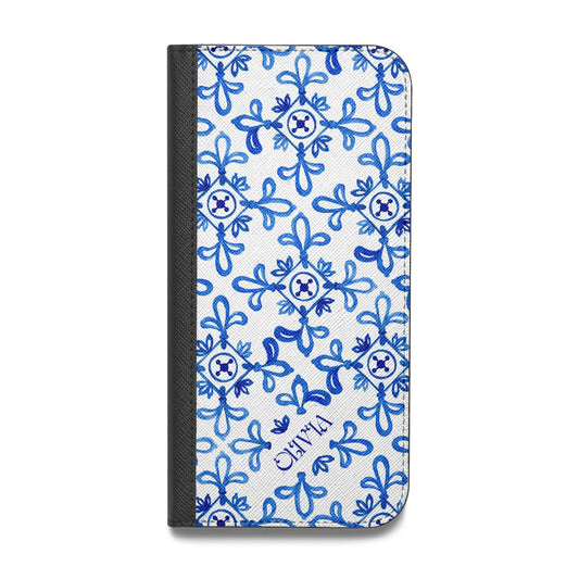 Personalised Capri Tiles Vegan Leather Flip iPhone Case