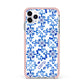 Personalised Capri Tiles iPhone 11 Pro Max Impact Pink Edge Case