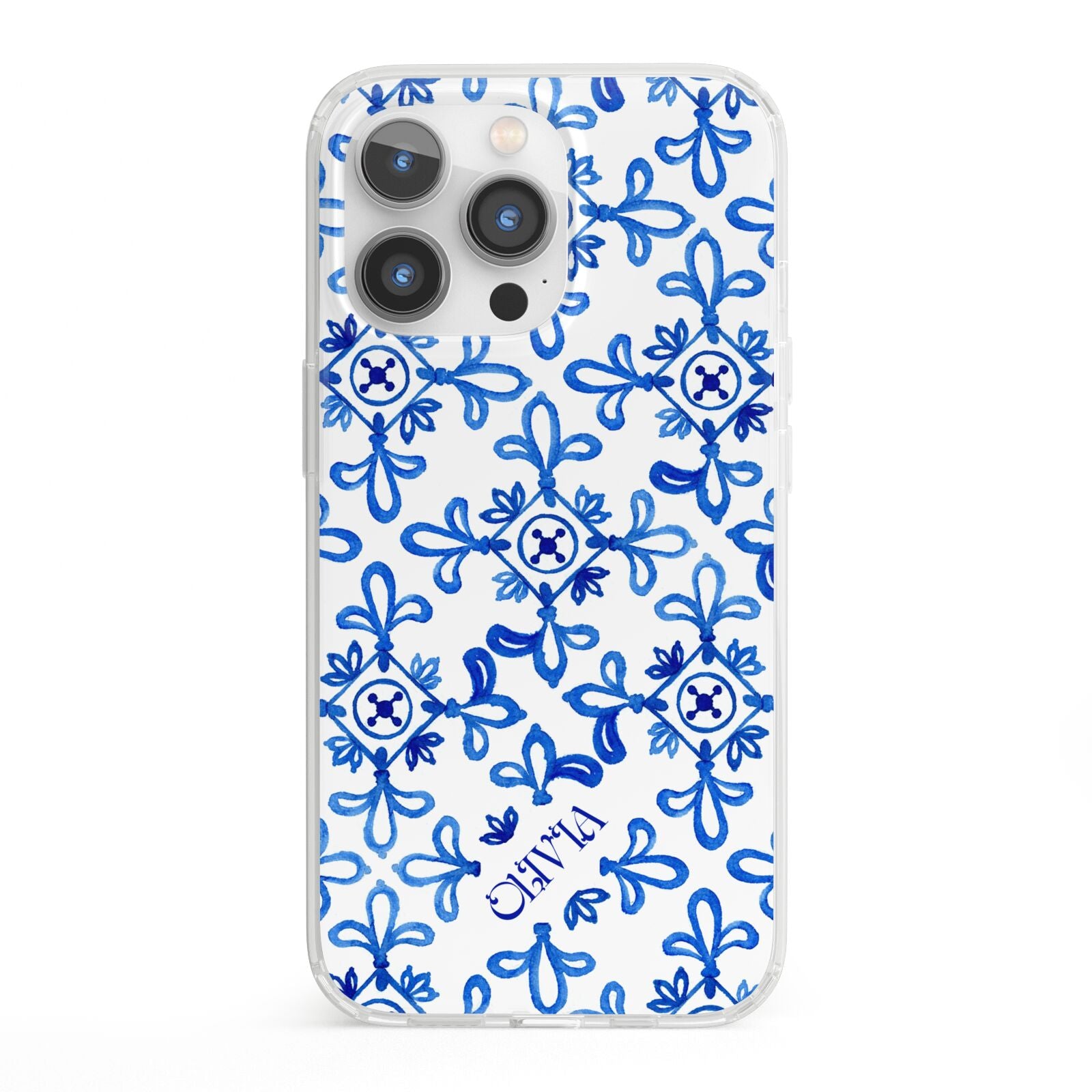 Personalised Capri Tiles iPhone 13 Pro Clear Bumper Case