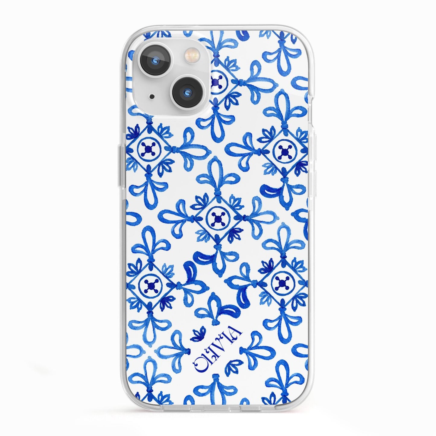 Personalised Capri Tiles iPhone 13 TPU Impact Case with White Edges