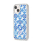 Personalised Capri Tiles iPhone 14 Glitter Tough Case Starlight Angled Image