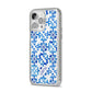 Personalised Capri Tiles iPhone 14 Pro Max Glitter Tough Case Silver Angled Image