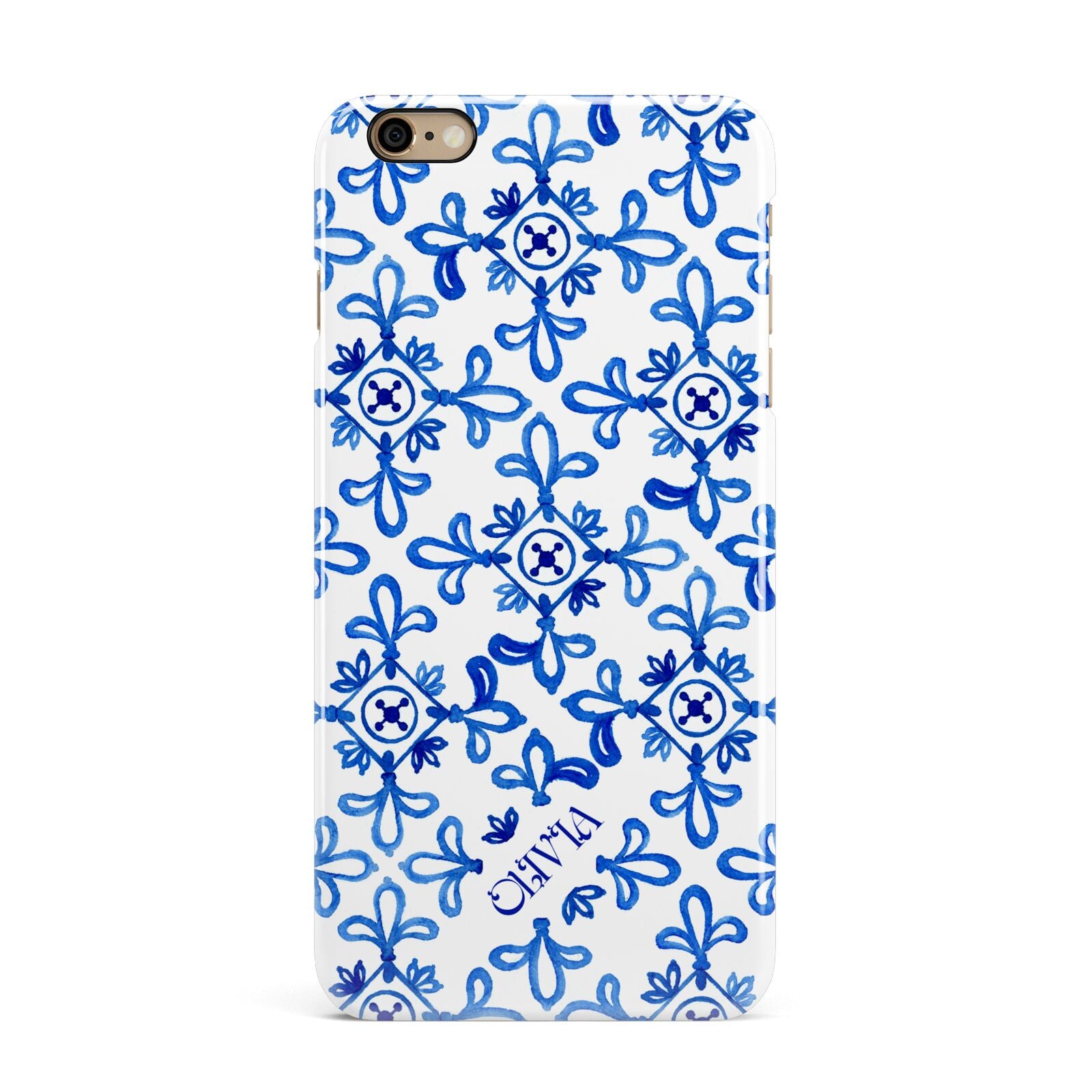 Personalised Capri Tiles iPhone 6 Plus 3D Snap Case on Gold Phone