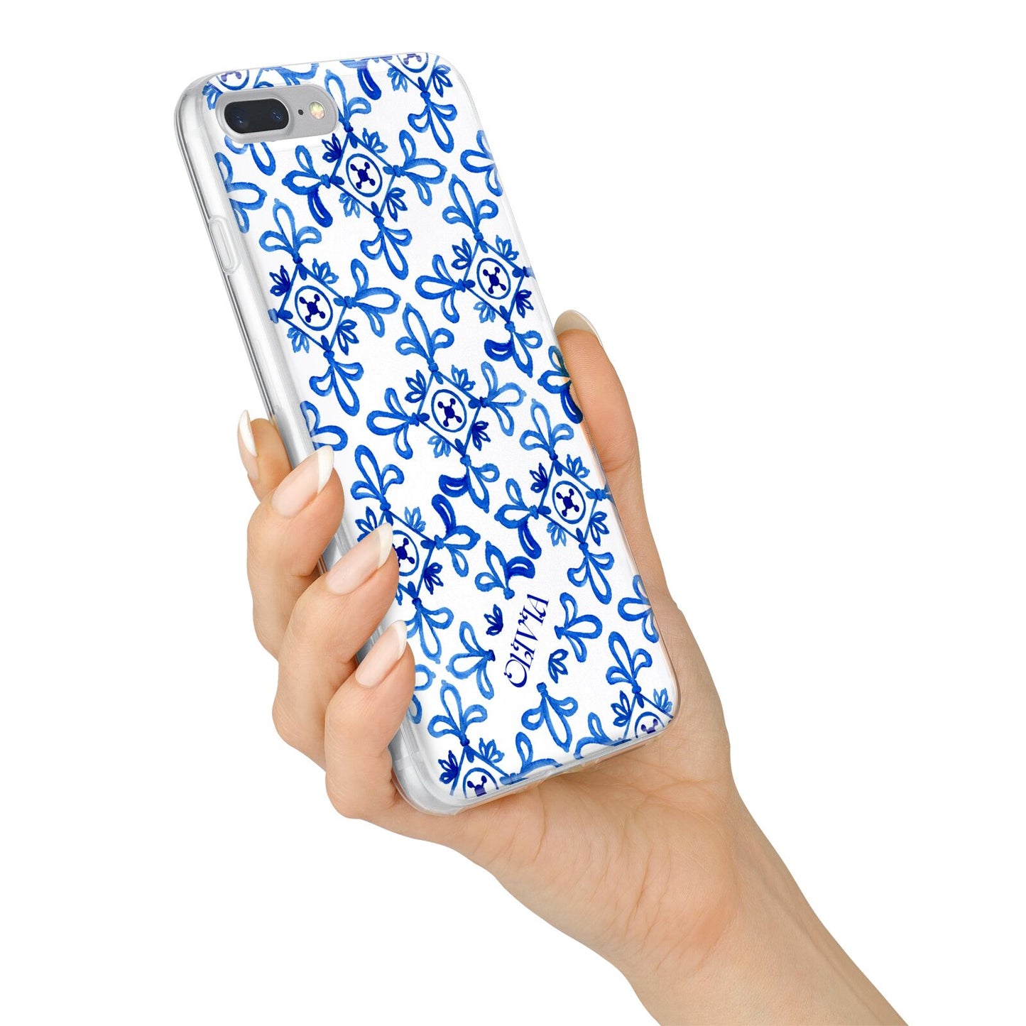 Personalised Capri Tiles iPhone 7 Plus Bumper Case on Silver iPhone Alternative Image