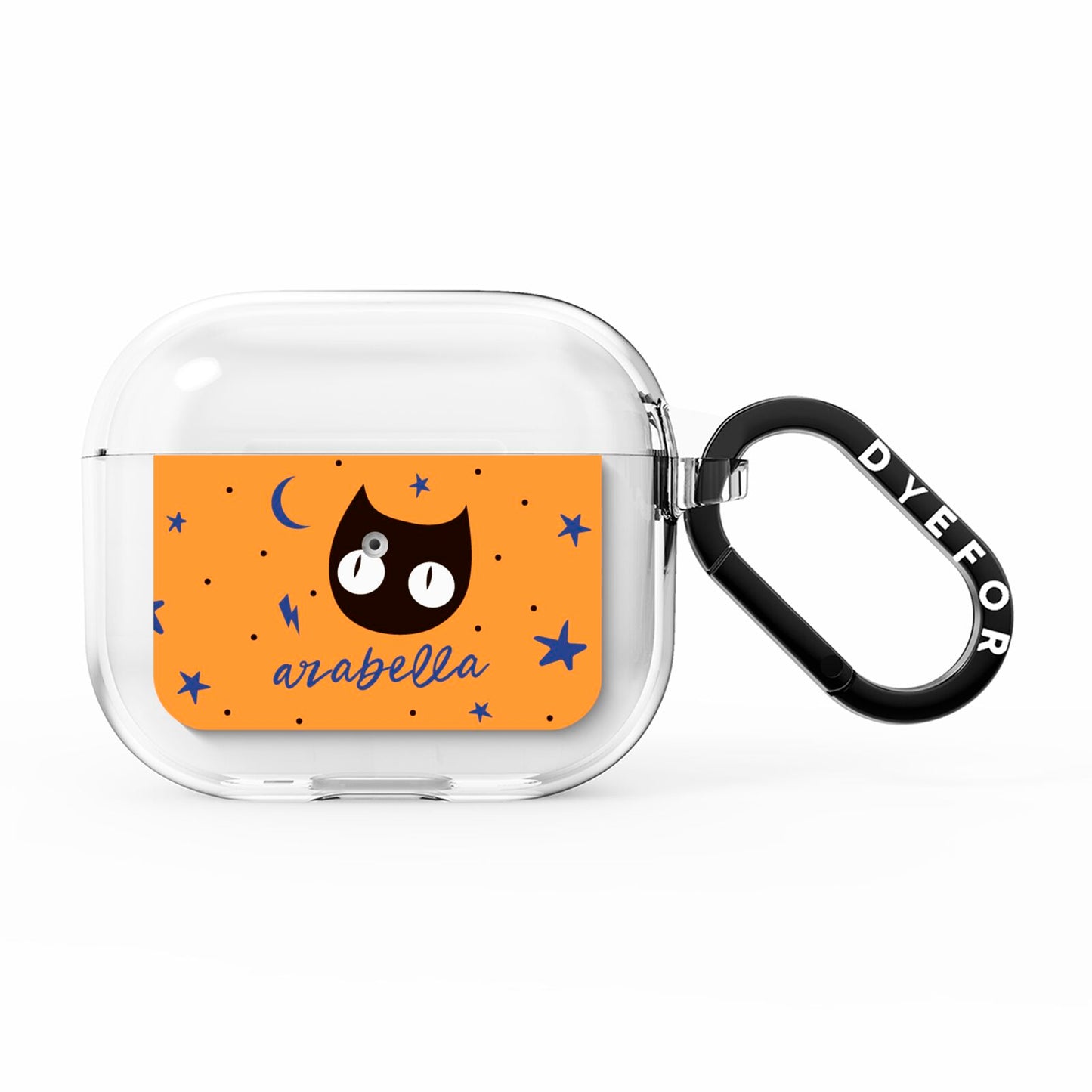 Personalised Cat Halloween AirPods Clear Case 3rd Gen