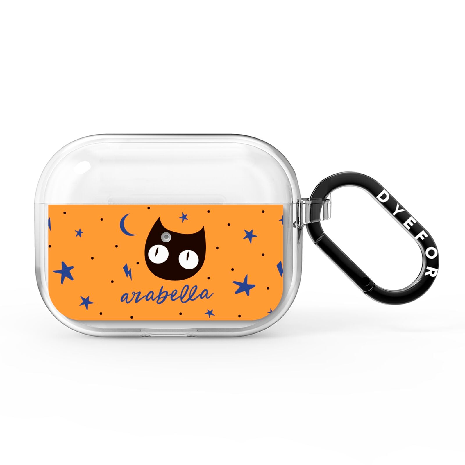 Personalised Cat Halloween AirPods Pro Clear Case