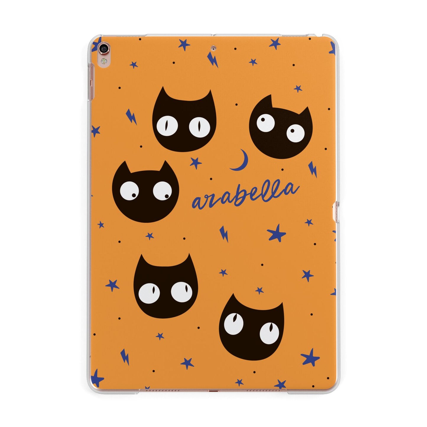 Personalised Cat Halloween Apple iPad Rose Gold Case