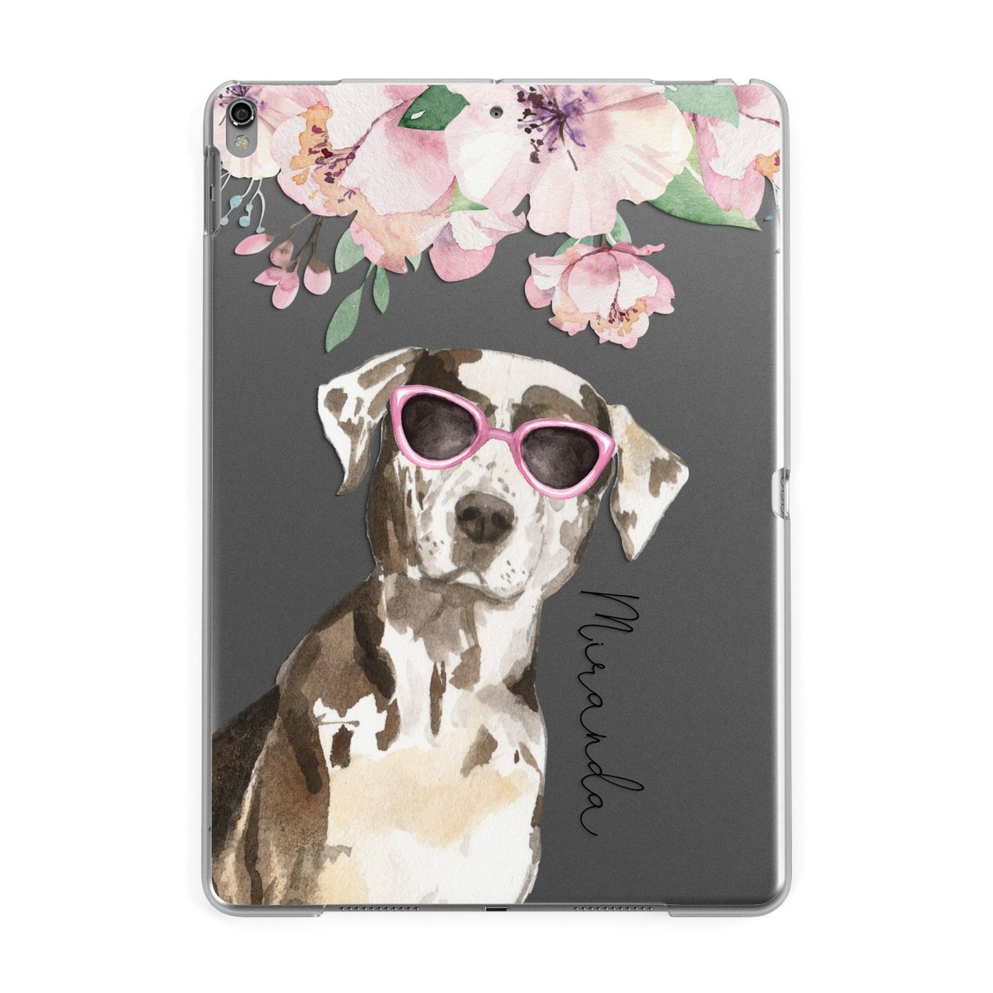 Personalised Catahoula Leopard Dog Apple iPad Grey Case