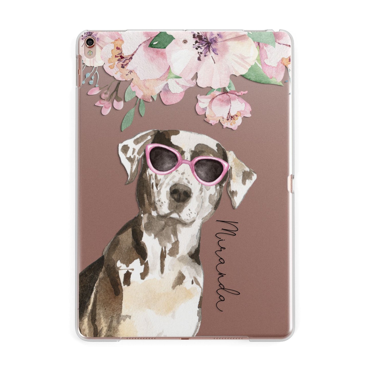 Personalised Catahoula Leopard Dog Apple iPad Rose Gold Case