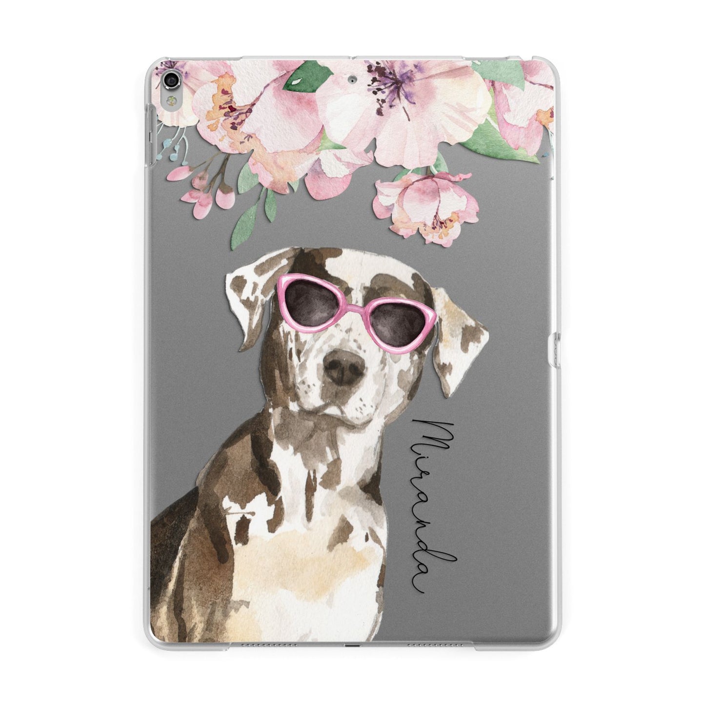 Personalised Catahoula Leopard Dog Apple iPad Silver Case