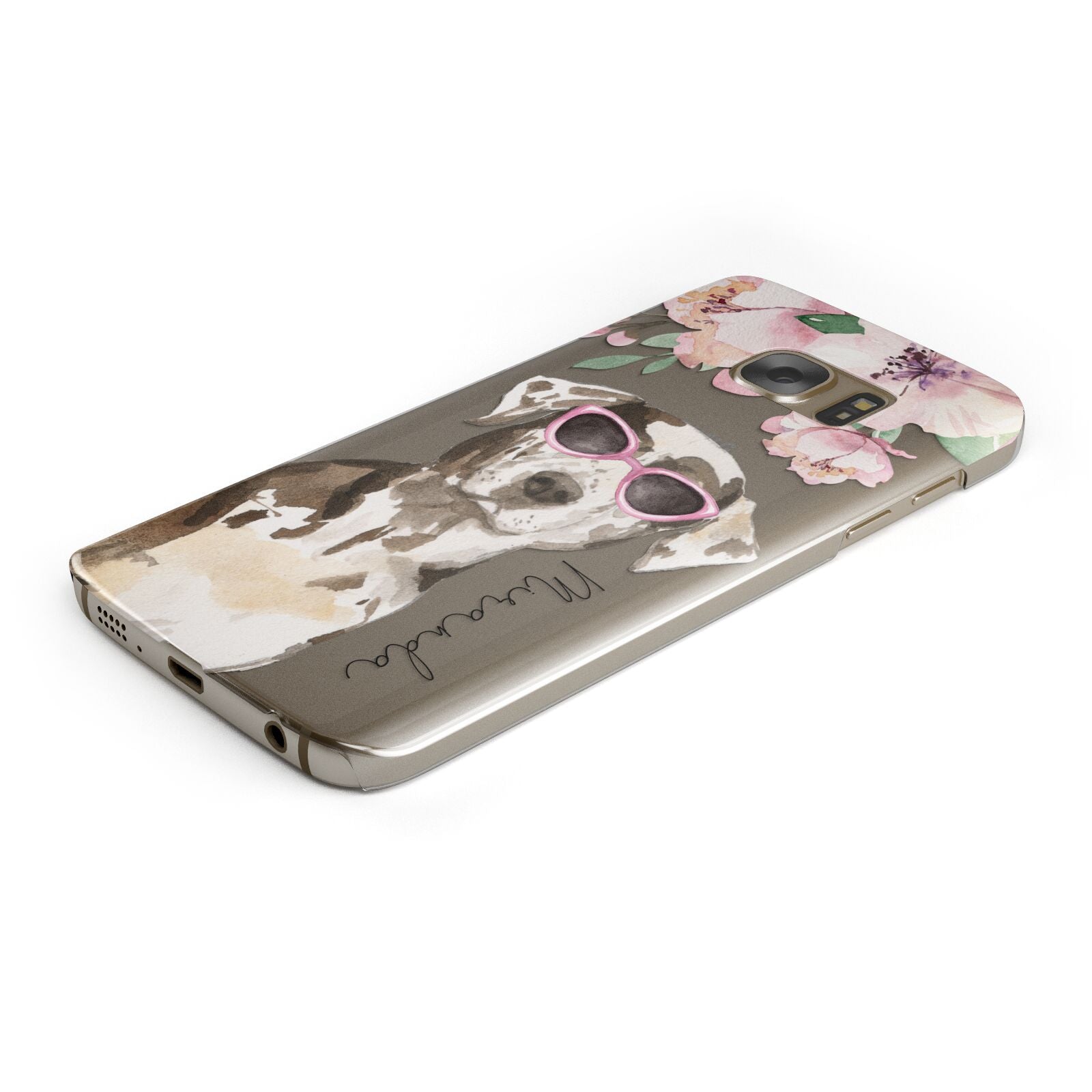 Personalised Catahoula Leopard Dog Protective Samsung Galaxy Case Angled Image