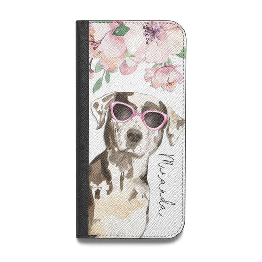 Personalised Catahoula Leopard Dog Vegan Leather Flip iPhone Case