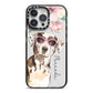Personalised Catahoula Leopard Dog iPhone 14 Pro Max Black Impact Case on Silver phone