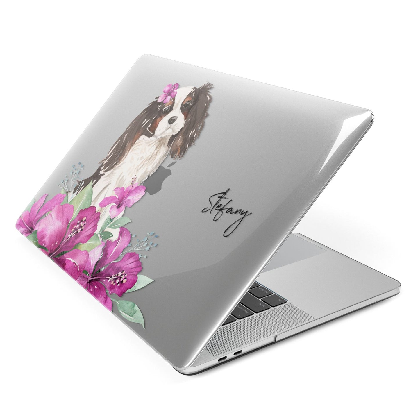 Personalised Cavalier King Charles Spaniel Apple MacBook Case Side View