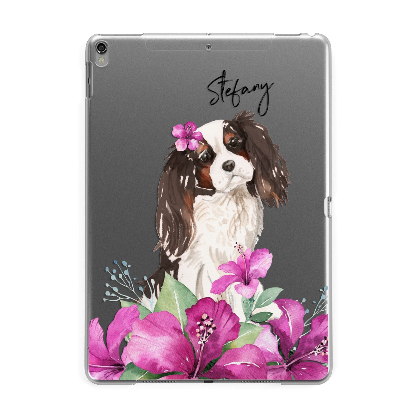 Personalised Cavalier King Charles Spaniel Apple iPad Grey Case