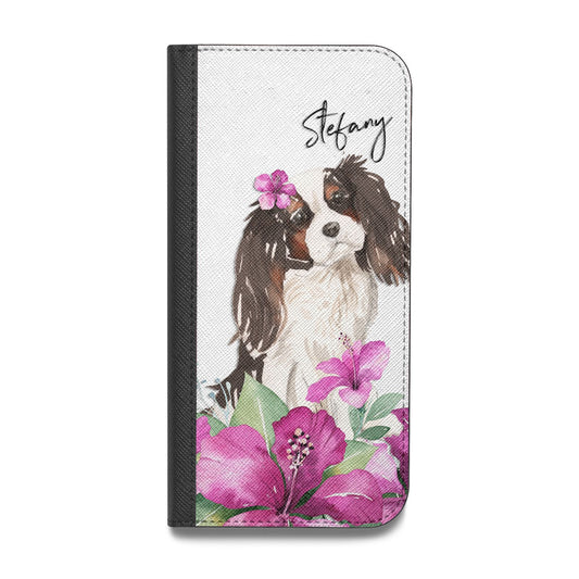 Personalised Cavalier King Charles Spaniel Vegan Leather Flip Samsung Case