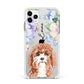 Personalised Cavapoo Apple iPhone 11 Pro Max in Silver with White Impact Case