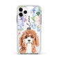 Personalised Cavapoo Apple iPhone 11 Pro in Silver with White Impact Case