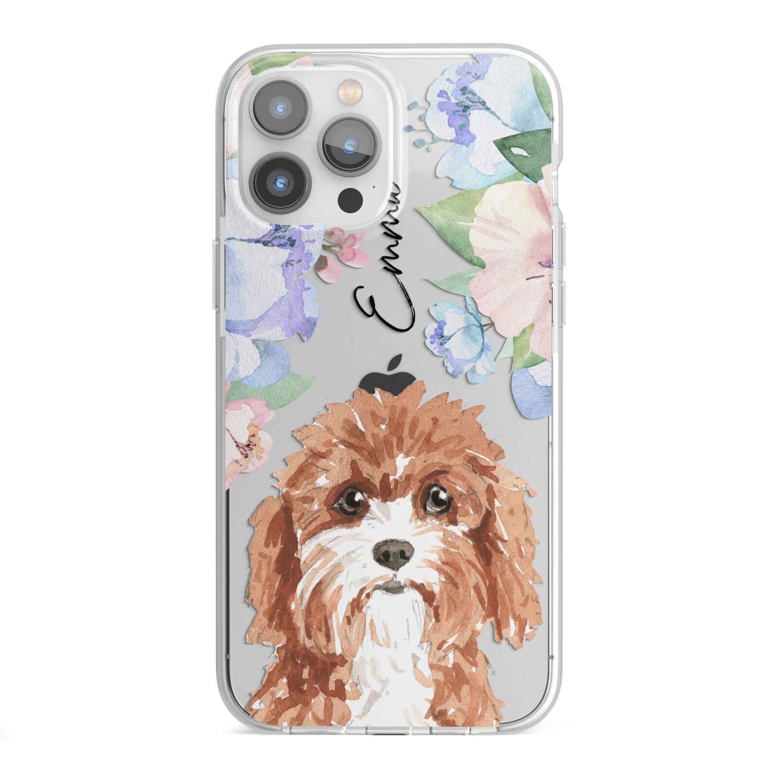 Personalised Cavapoo iPhone 13 Pro Max TPU Impact Case with White Edges