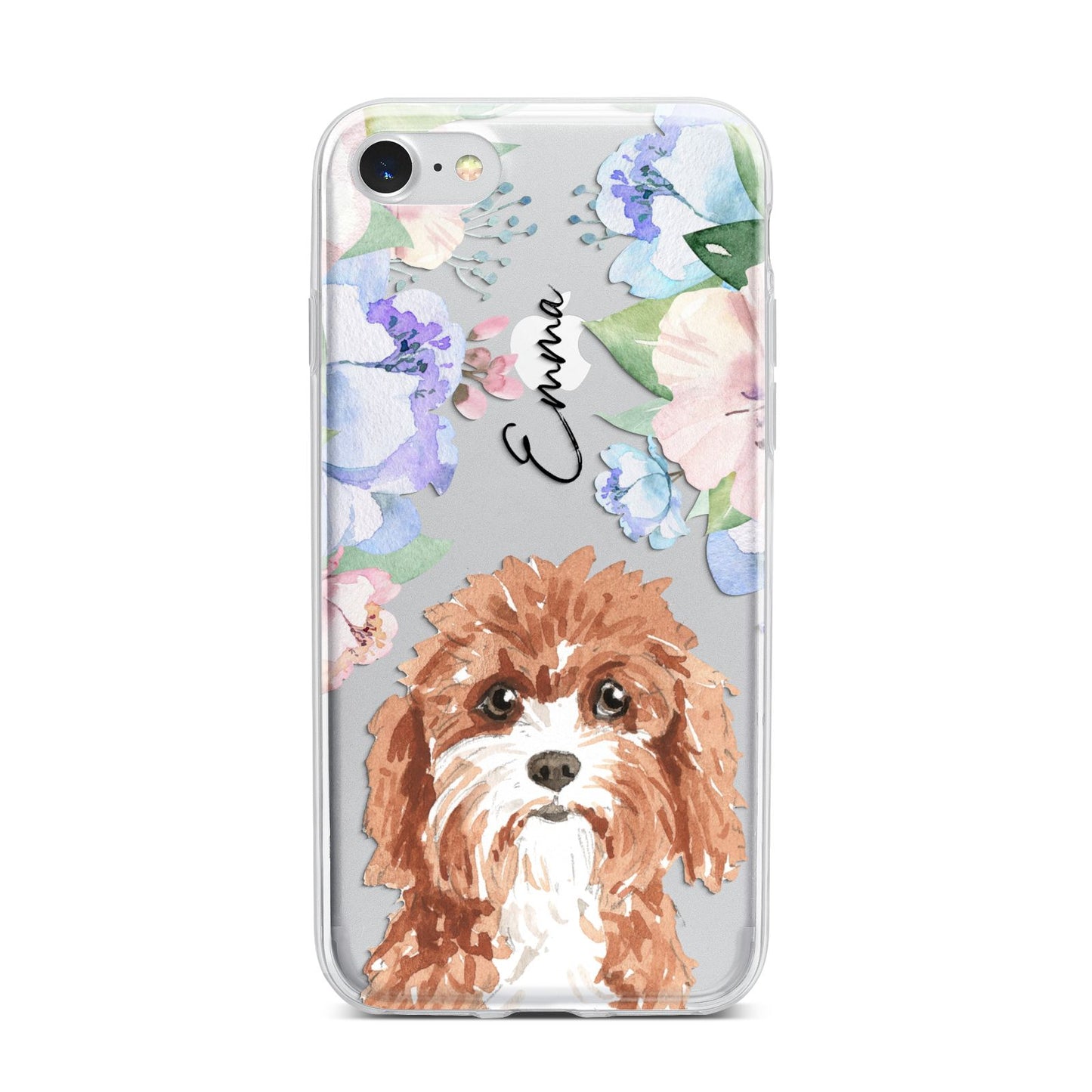 Personalised Cavapoo iPhone 7 Bumper Case on Silver iPhone
