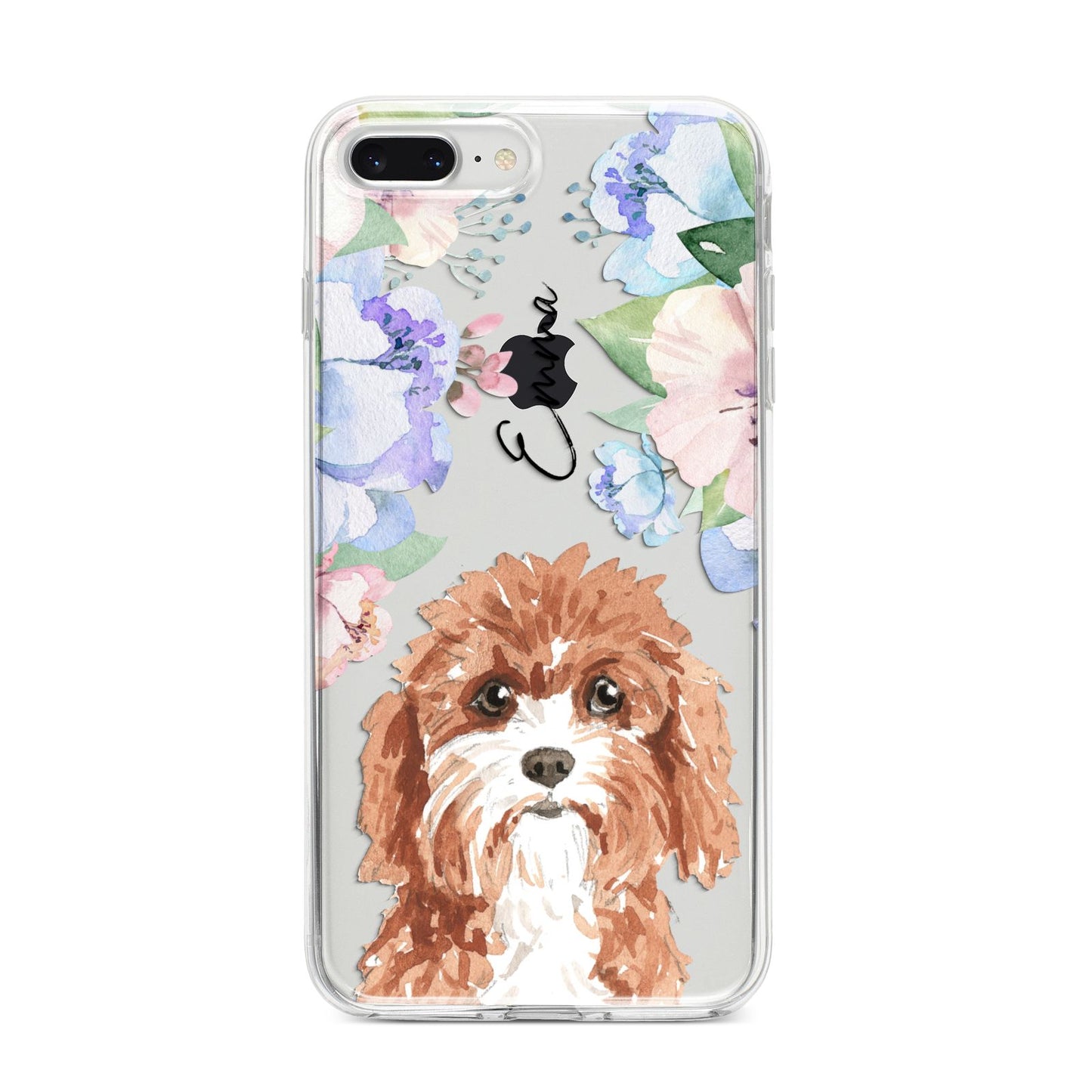 Personalised Cavapoo iPhone 8 Plus Bumper Case on Silver iPhone