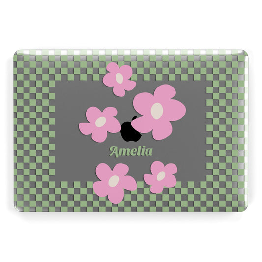 Personalised Check Floral Apple MacBook Case