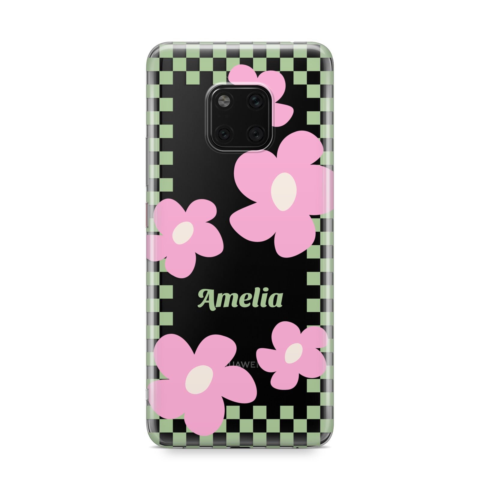 Personalised Check Floral Huawei Mate 20 Pro Phone Case