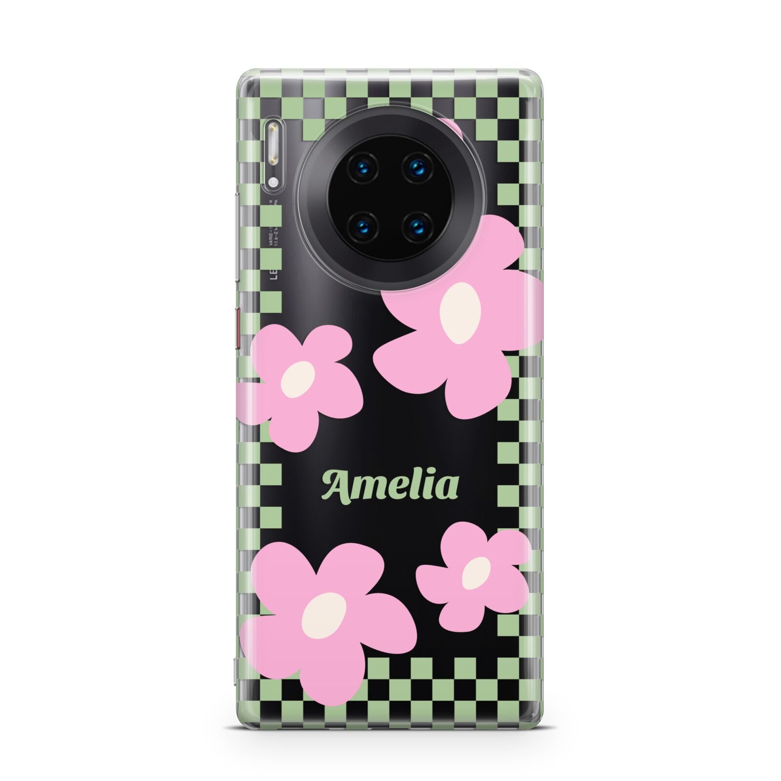 Personalised Check Floral Huawei Mate 30 Pro Phone Case