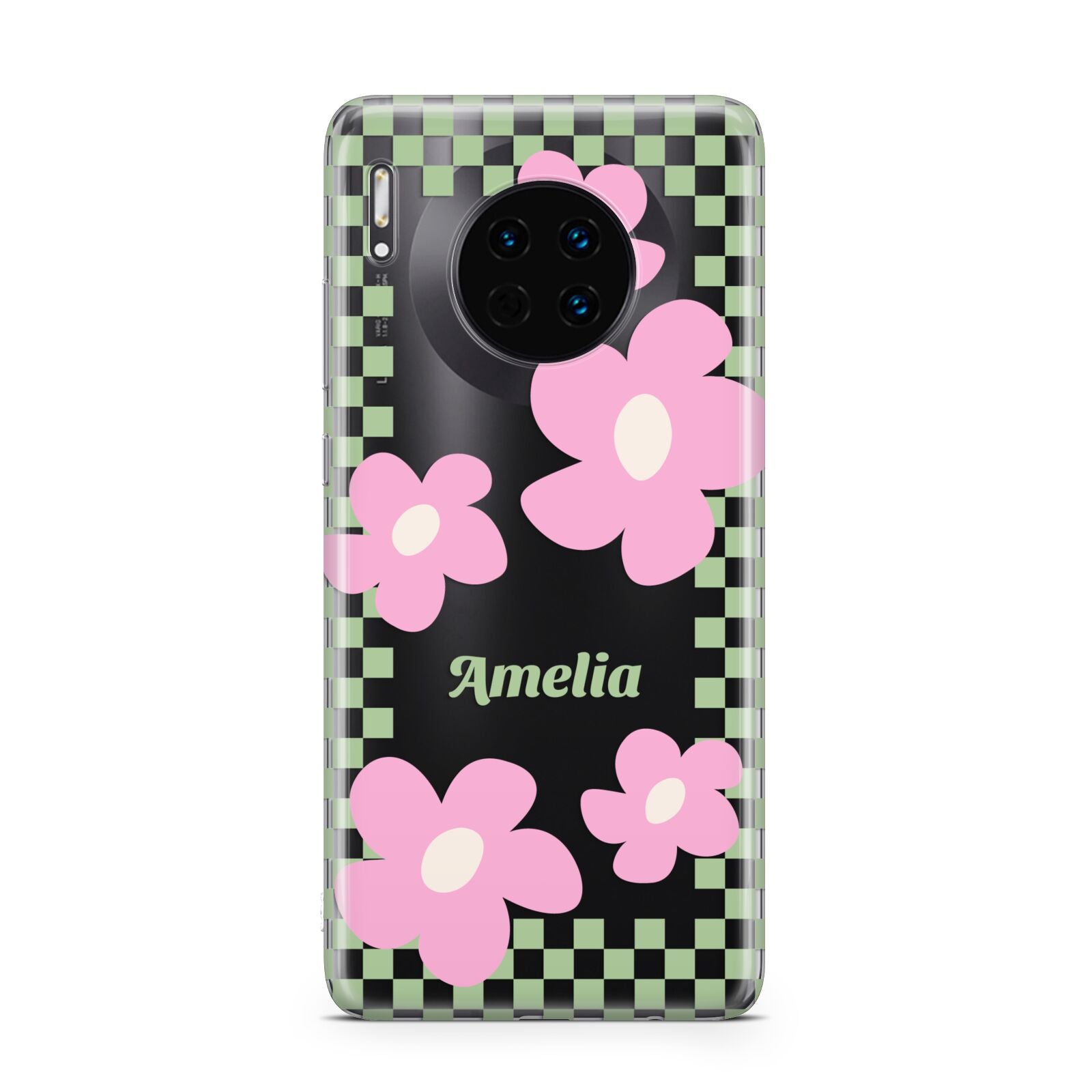 Personalised Check Floral Huawei Mate 30