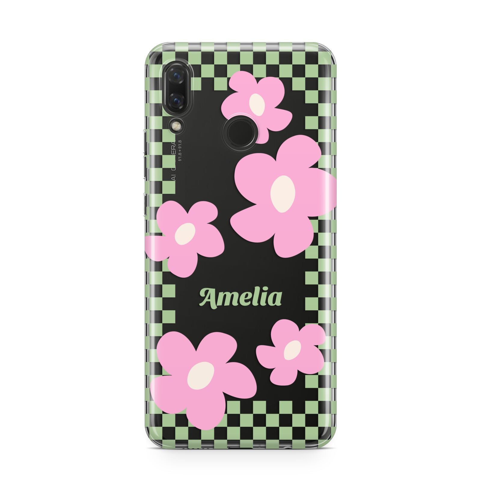 Personalised Check Floral Huawei Nova 3 Phone Case