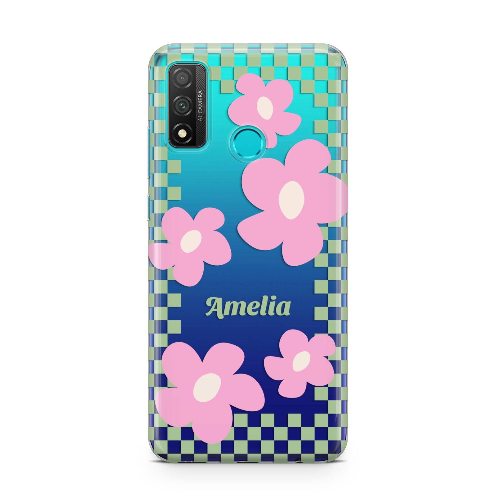 Personalised Check Floral Huawei P Smart 2020