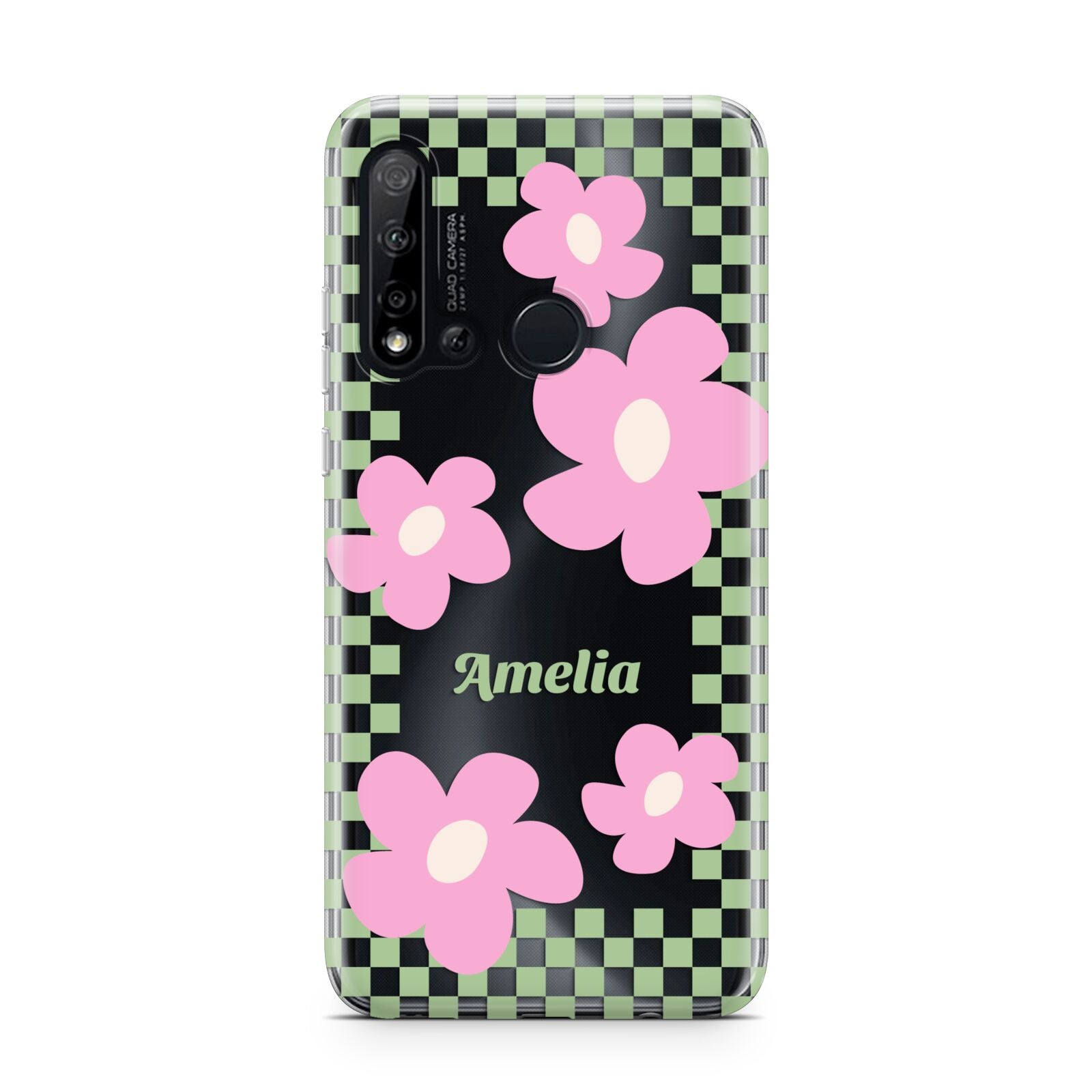 Personalised Check Floral Huawei P20 Lite 5G Phone Case