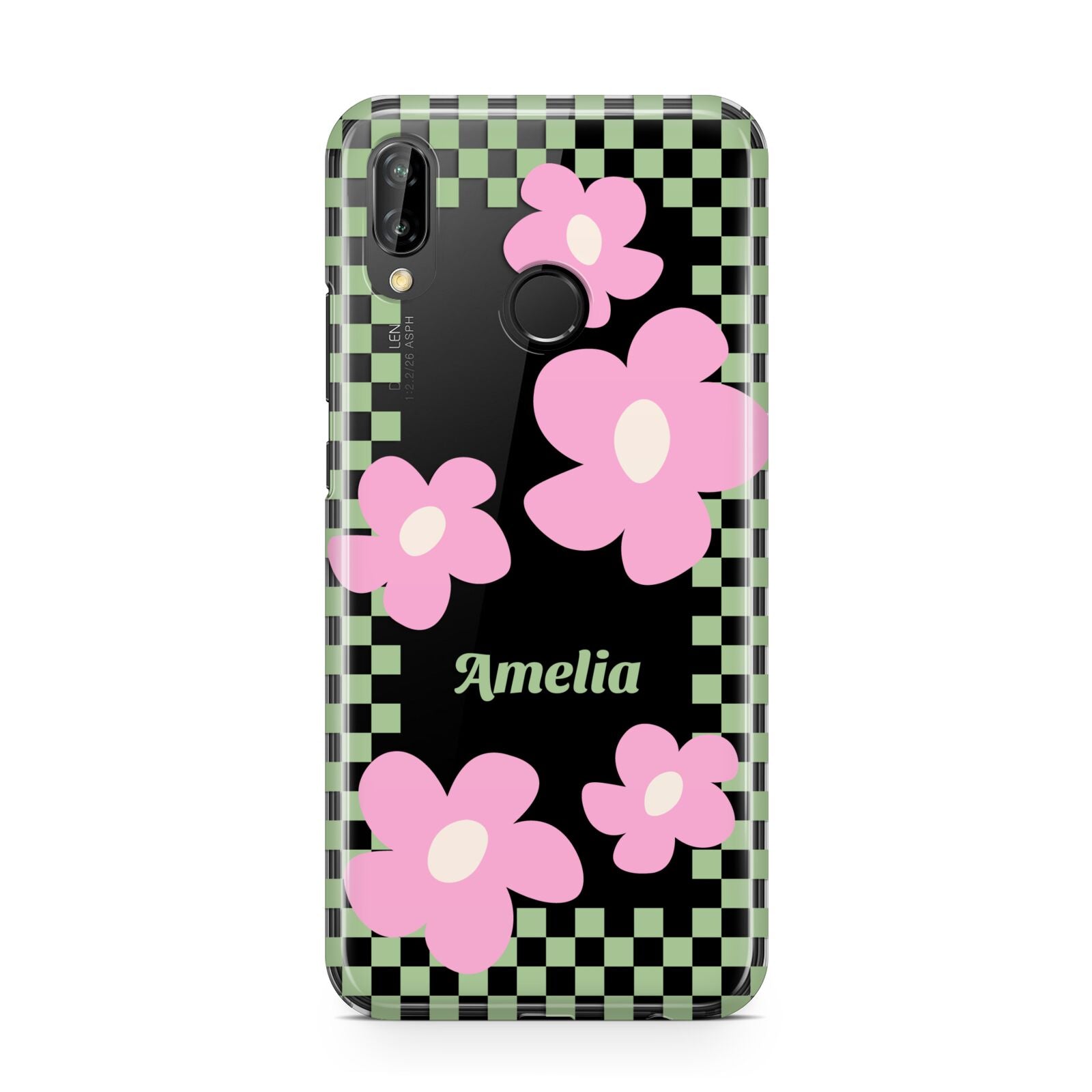 Personalised Check Floral Huawei P20 Lite Phone Case