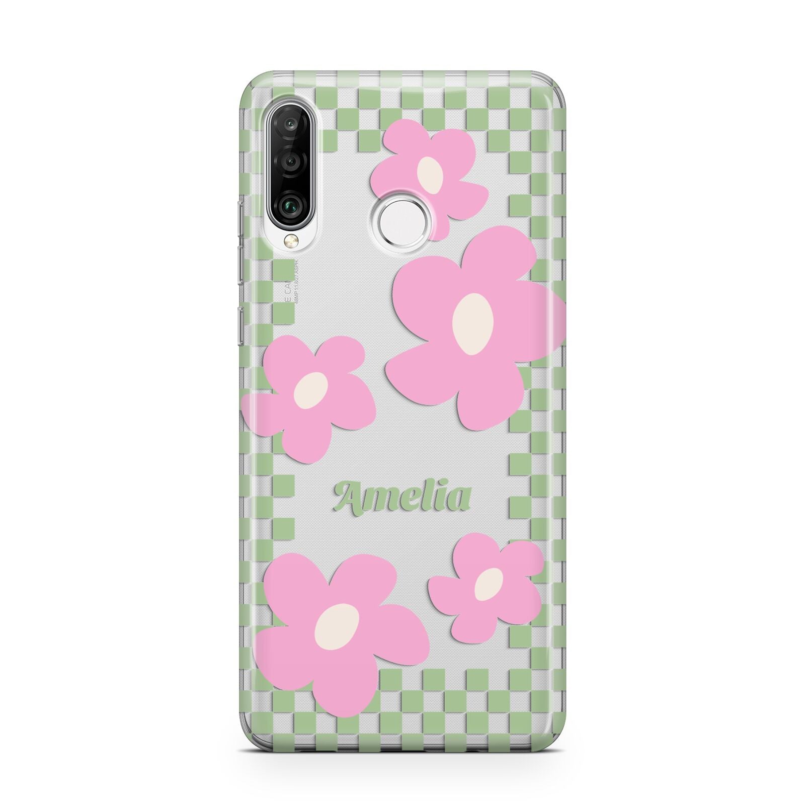 Personalised Check Floral Huawei P30 Lite Phone Case