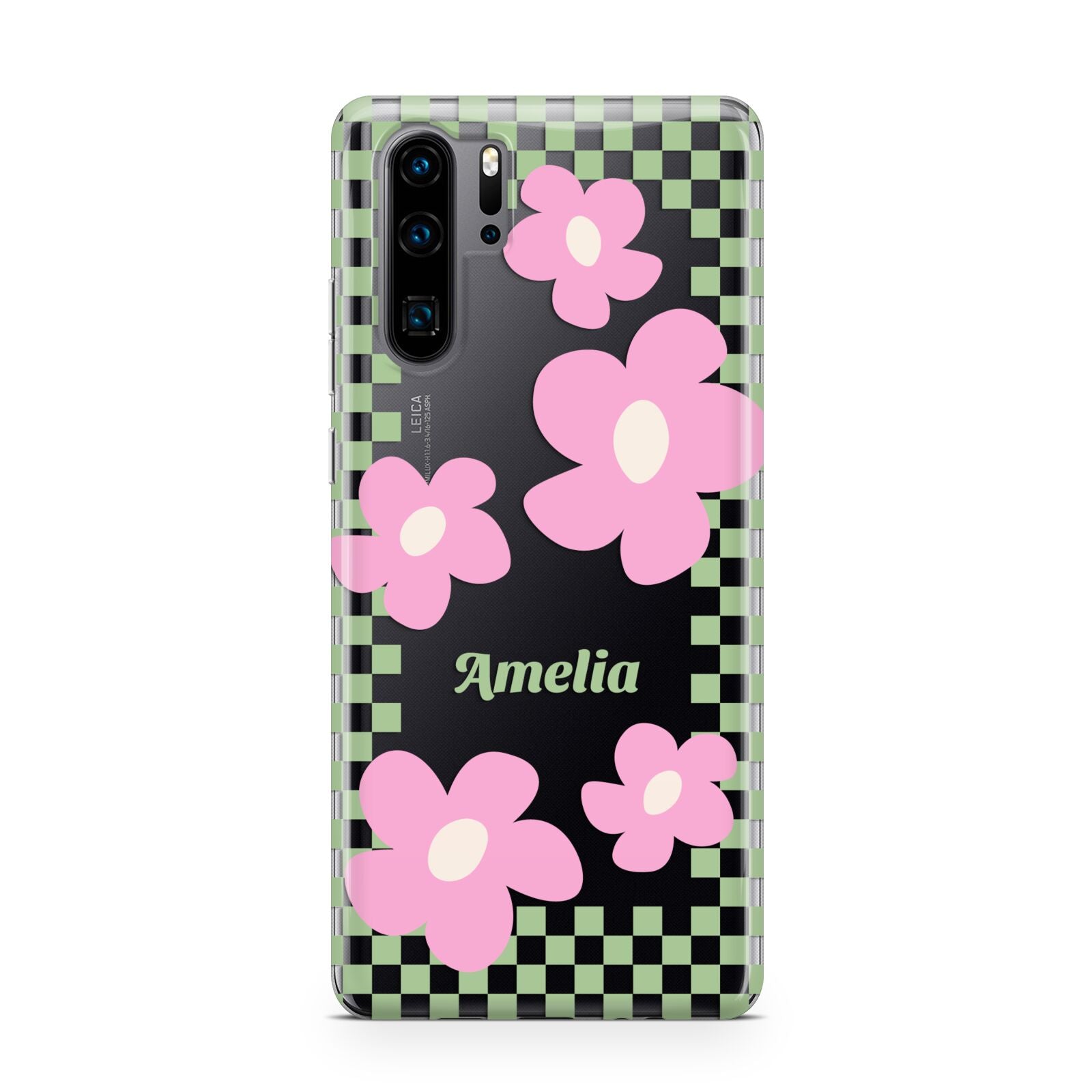 Personalised Check Floral Huawei P30 Pro Phone Case