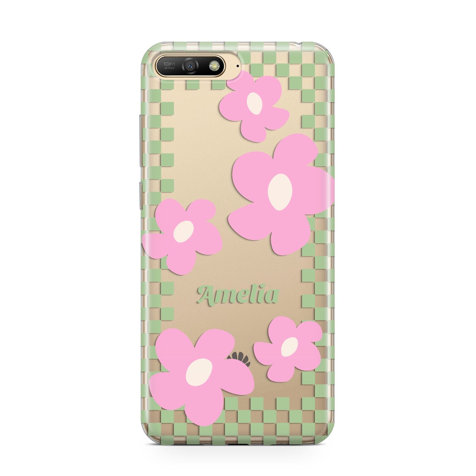 Personalised Check Floral Huawei Y6 2018