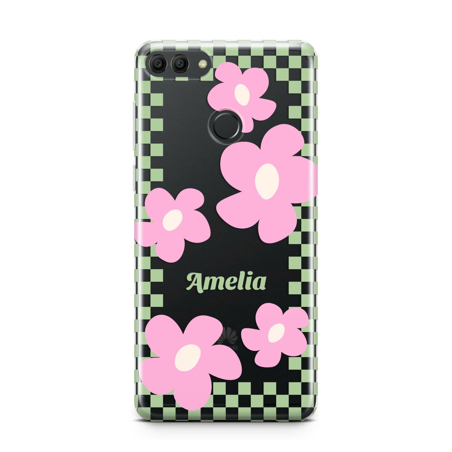 Personalised Check Floral Huawei Y9 2018