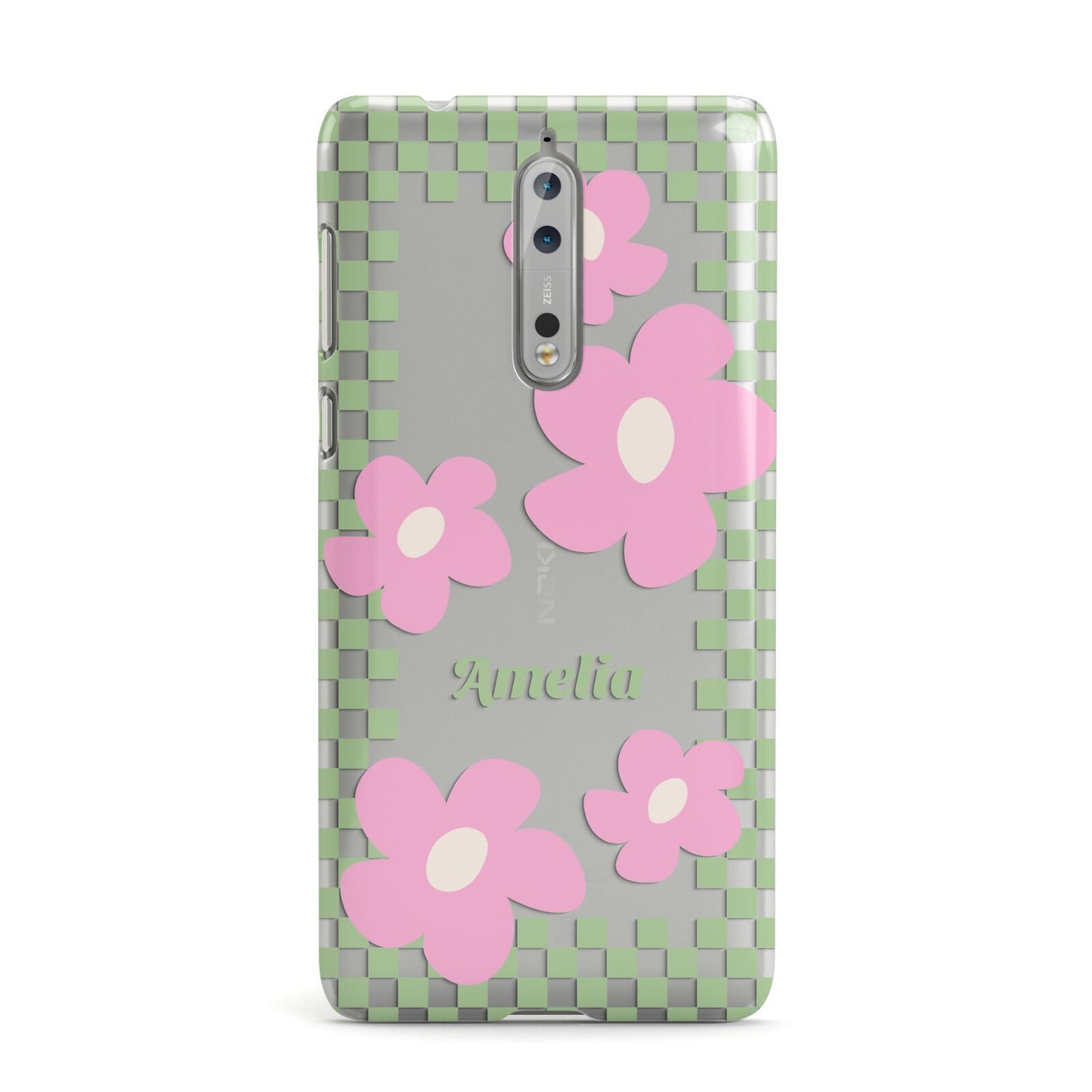 Personalised Check Floral Nokia Case