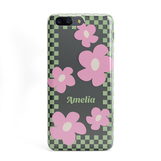 Personalised Check Floral OnePlus Case