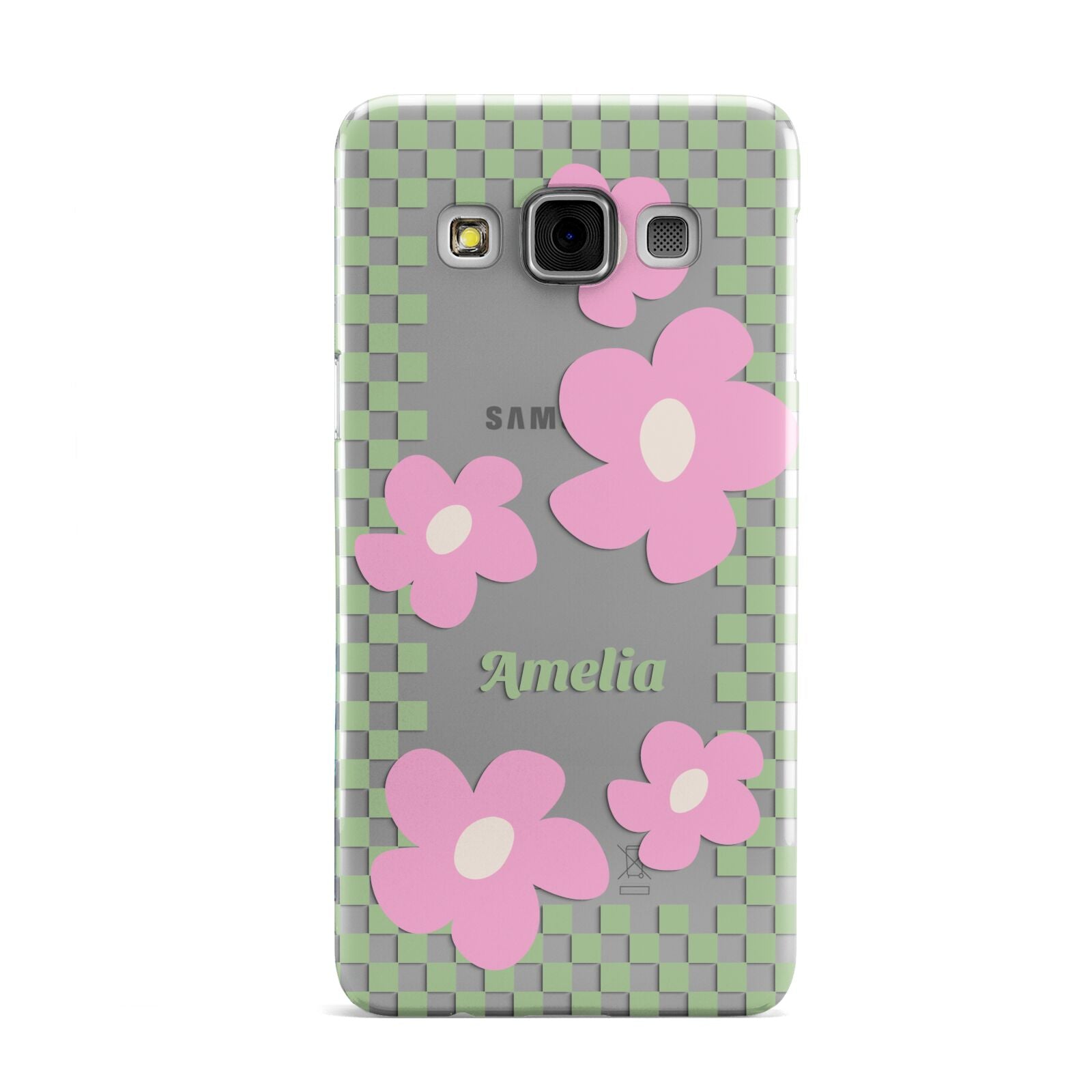 Personalised Check Floral Samsung Galaxy A3 Case