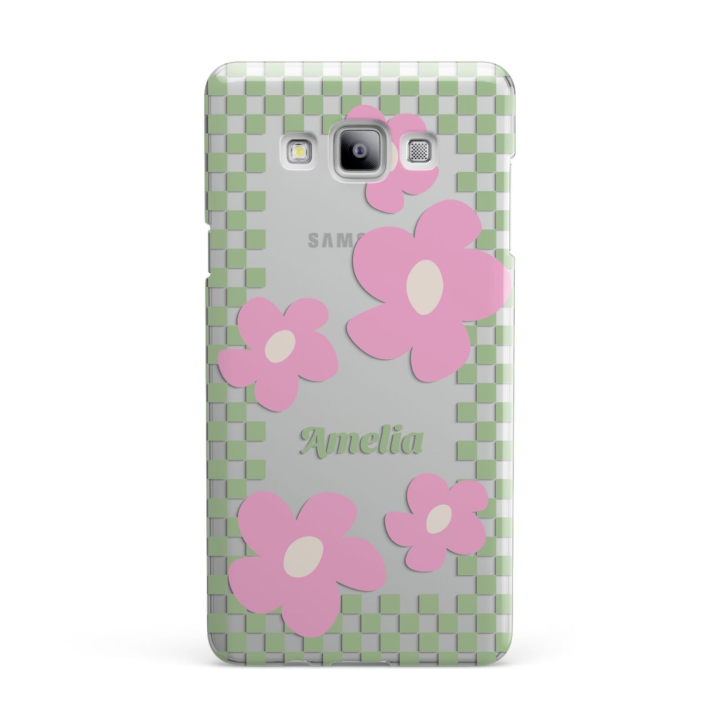 Personalised Check Floral Samsung Galaxy A7 2015 Case