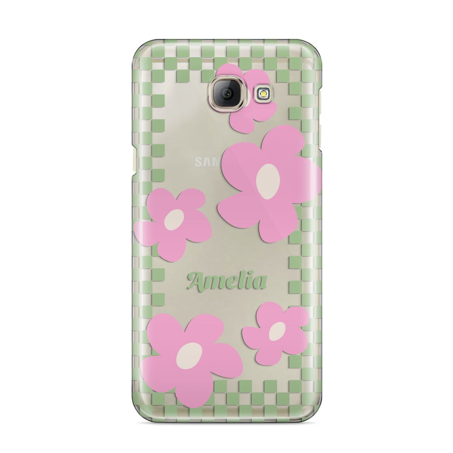 Personalised Check Floral Samsung Galaxy A8 2016 Case