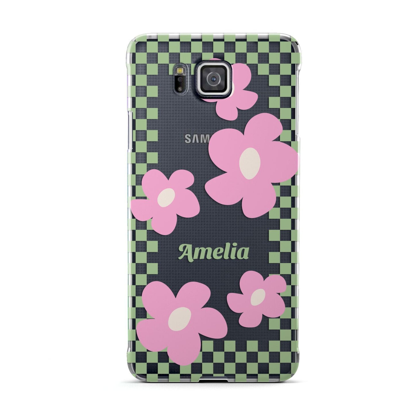 Personalised Check Floral Samsung Galaxy Alpha Case