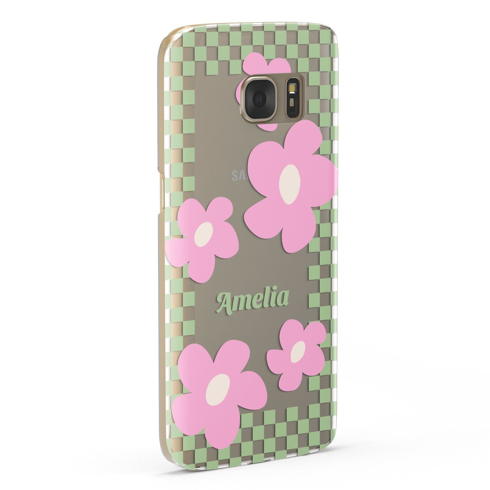 Personalised Check Floral Samsung Galaxy Case Fourty Five Degrees