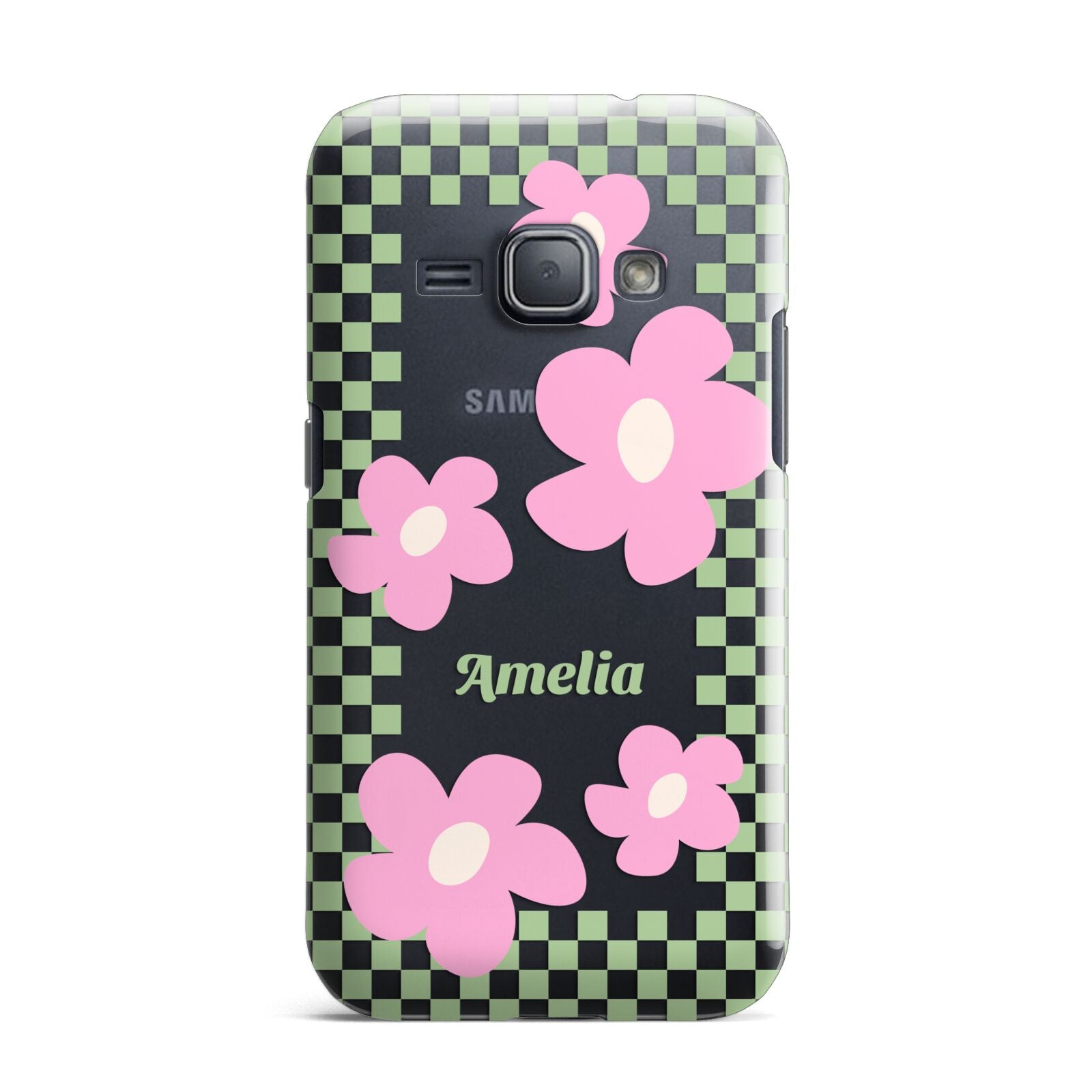 Personalised Check Floral Samsung Galaxy J1 2016 Case