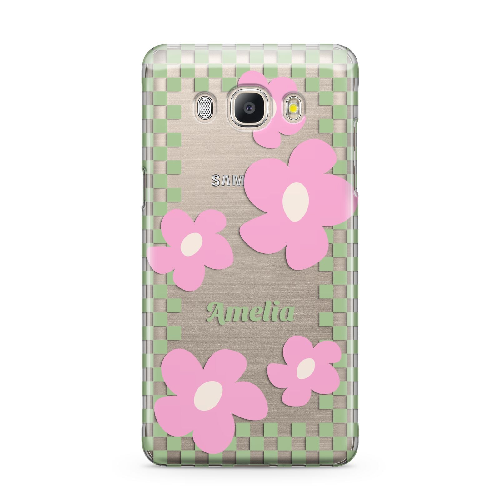 Personalised Check Floral Samsung Galaxy J5 2016 Case