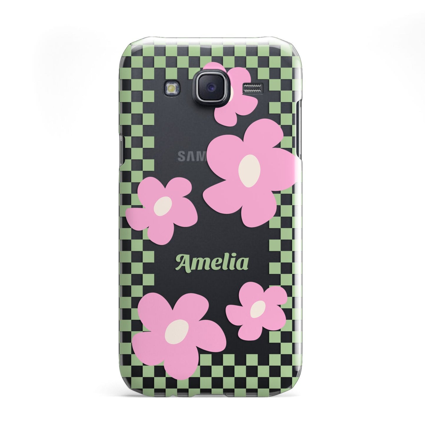 Personalised Check Floral Samsung Galaxy J5 Case